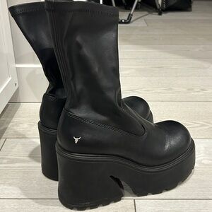 Windsor Smith Black Platform Women's Boots - Chunky Heel